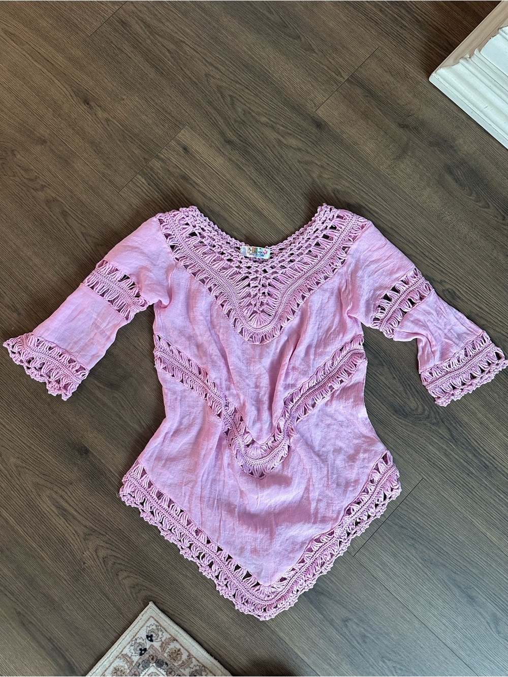 Boho Crochet-Trim Swim Cover